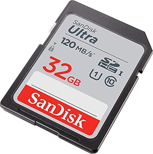 Карта памет SanDisk 32GB SDHC SD Ultra Работи с камера Canon Powershot ELPH 360 HS, SX70 HS, SX620 HS UHS-I (SDSDUN4-032G-GN6IN) в комплект