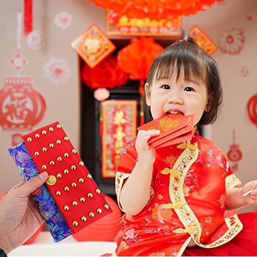 VICASKY Бродерия Китайската Нова Година Червен Плик Пролетния Фестивал Щастливи Пари Плат Червени Пакети Хонг Bao Парични Пликове за Китайския