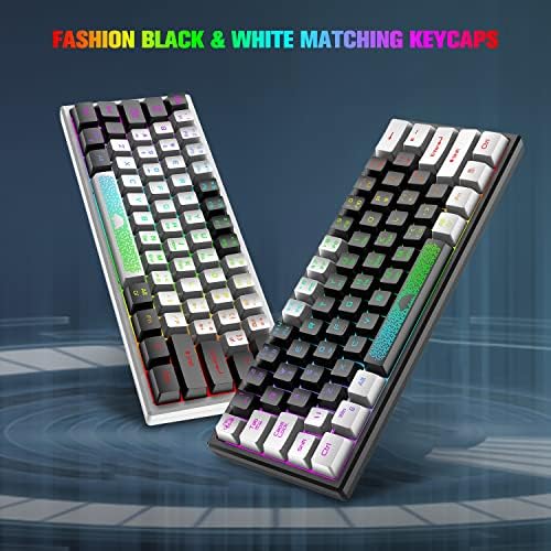 LexonElec K61 60% Жичен Детска Клавиатура и мишка, Мини-Led RGB клавиатура със задно осветление, Механично усещане, Ергономична мишка