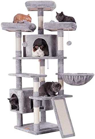 Heybly Cat Tree Голяма Котешка кула за котки в затворени помещения, Мулти-Мебели за котки, на Етажната собственост за Котки