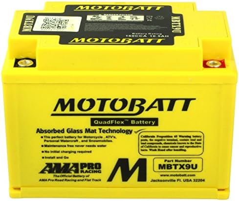 12 Вольтовая Запечатани батерия AGM MotoBatt MBTX9U капацитет 10,5 Ah, която не изисква поддръжка