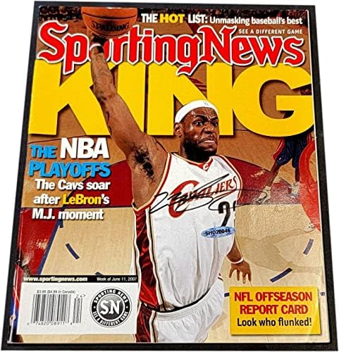 Леброн Джеймс подписа Автограф спортни Новини списание Пещерите KING Юни 2007 UDA - Списания НБА с автограф