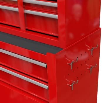 Шкаф за инструменти SUPPNEED Голям Капацитет, количка с чекмеджета, Шкаф за съхранение на инструменти, с 8 чекмеджета (ЧЕРВЕН)