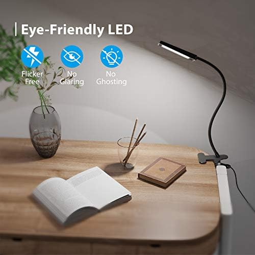 Настолна Лампа TROND Технологична, Настолна лампа за грижа за очите с USB порт за зареждане, Настолна лампа Gooseneck, Светодиодна Настолна