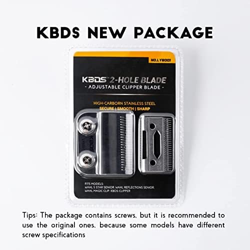 KBDS 1 Опаковка Сменяеми остриета за рязане с 2 дупки и 2 опаковки Т-образни ножове, съвместими с машината за рязане Wahl и машинка за подстригване Is