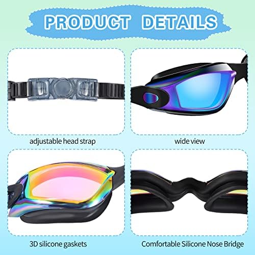 Yexiya 30 Чифта Очила за плуване със скоба за носа и затычками за уши, Защита от замъгляване, Виолетови, Летни Очила за плуване с Широк Преглед,