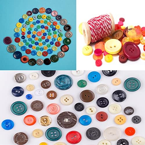 Копчета от смола, Копчета с Различни Размери, за Бродерия, Шиене, Ръчно Рисувани Копчета, Копчета с Орнаменти ръчно изработени, Около 660 (Многоцветен комбинация от 2)