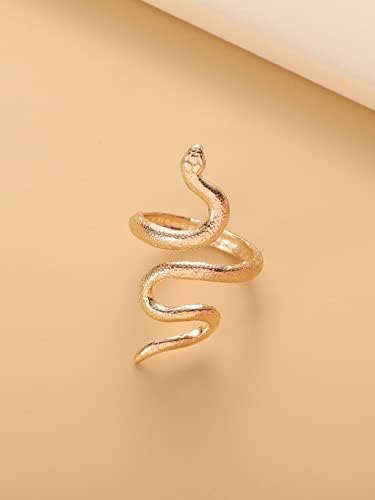Пръстени за жени с змеиным модел (цвят: жълто злато размер: един размер)