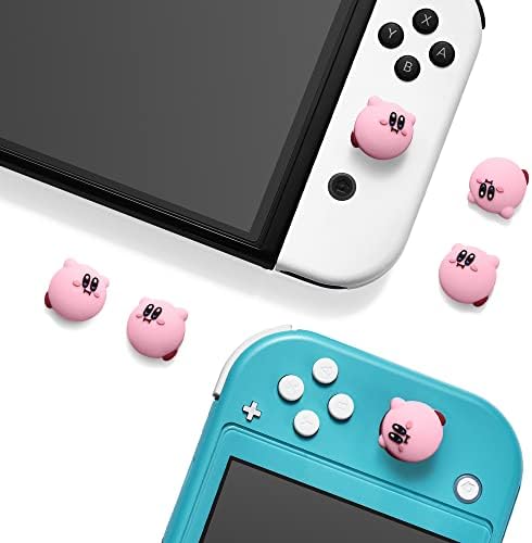 Дръжки за превключване на палеца, Капачки за джойстик, Поддържани с контролер на Nintendo Switch / OLED / Lite Kirby, Симпатичен