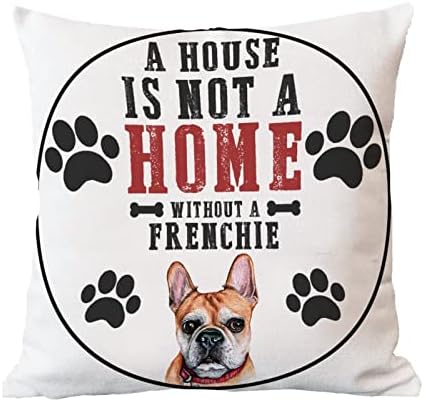 Френски Калъфки Къща не е Къща Без Куче, Калъфки за домашни любимци, Спомен Възглавници, Декорация за дома, спално Бельо, Калъфки за възглавници