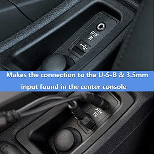 Авто AUX Y-кабел, Съвместим за музикален интерфейс BM-W с Aux жак 3,5 мм и адаптерным кабел за Pod