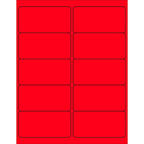 Изпрати Сега Доставка на лазерни етикети SNLL178RD Tape Logic Rectangle 4 x 2 флуоресцентно червено (опаковка от по 1000 бройки)