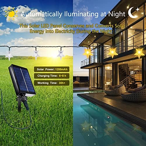 Decute Solar String Outdoor Lights, 100 Led 49-футови Междузвездни Слънчеви Приказните светлини IP65 Водоустойчива с инфрачервено