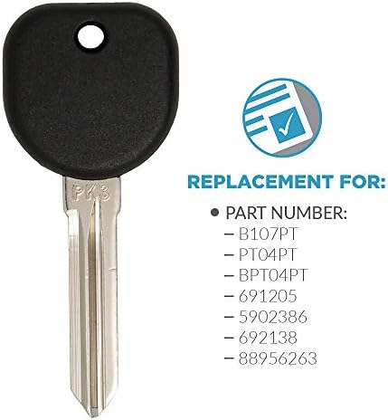 Keyless2Go Замяна за Нов Неразрезного ключ за запалване с транспондером PK3 B107 PT04 (2 опаковки)