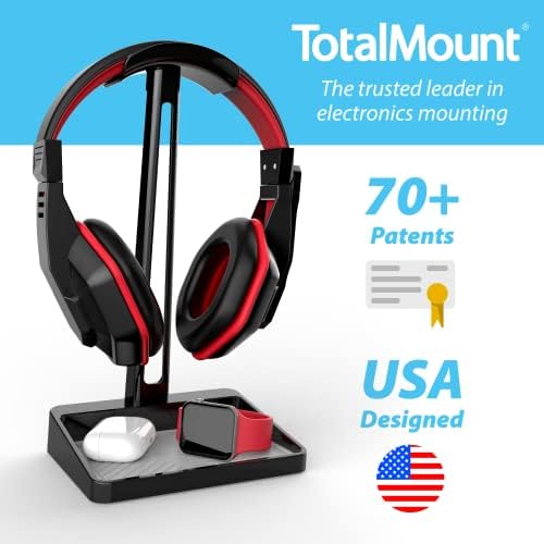 Поставка за слушалки TotalMount – Отлично съхранение и защита на слушалки (Висока поставка за слушалки със сиво силиконово покритие)