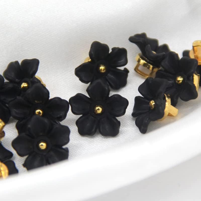 USOSOU 13 мм Пластмасови Копчета за шиене с черно Цвете, Перлени Копчета за Дрехи, Блузи, Поли, Сватбени Рокли, Блузи, Бижута,
