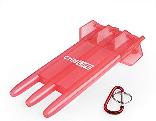 CyeeLife-Калъф за стреличките, Червен Прозрачен пластмасов чантата си за дартс-11 цвята за всички видове стреличка-Титуляр-Пластмасов