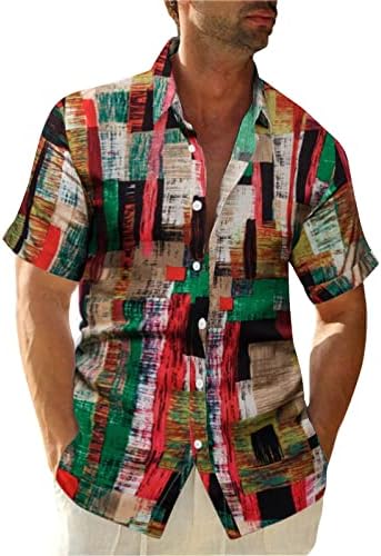 Мъжки Хавайски Ризи, Пролет-Лято Ежедневни Ризи С Флорални Принтом, Плажни Ризи за отдих на Открито, Ризи с къс ръкав, Черно-Бяла Клетчатая
