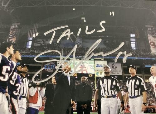 Джеф Фиглз Подписа Снимка с Автограф 8x10 Football vs Patriots Super Bowl Илай JSA - Снимки NFL с автограф