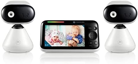 Motorola Baby PIP1500-Видеоняня с 2 Камери, Родителски блок, Монтиране на стена, Радиус на действие 1000 фута, Двупосочен звук, Мониторинг на температурата в помещението