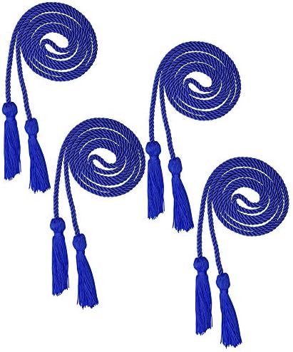 Beautyflier® Комплект от 4 Плетени въжета, за връчване на дипломи с пискюли за шиене Кабел за връчване на дипломи от полиестерна