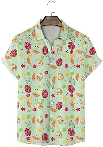 Великден Хавайска Риза С Принтом Зайче Великден, Класическа Риза Поло с Къс Ръкав, Летни Ризи за Мъже 2023