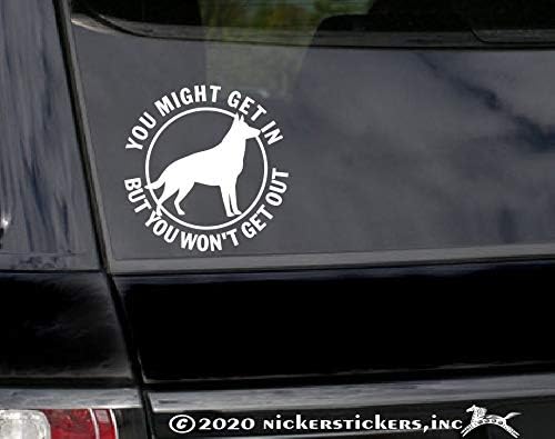 Можете да влезете, Но вие няма да излезете | Vinyl стикер GSD German Shepherd пазач от NickerStickers®