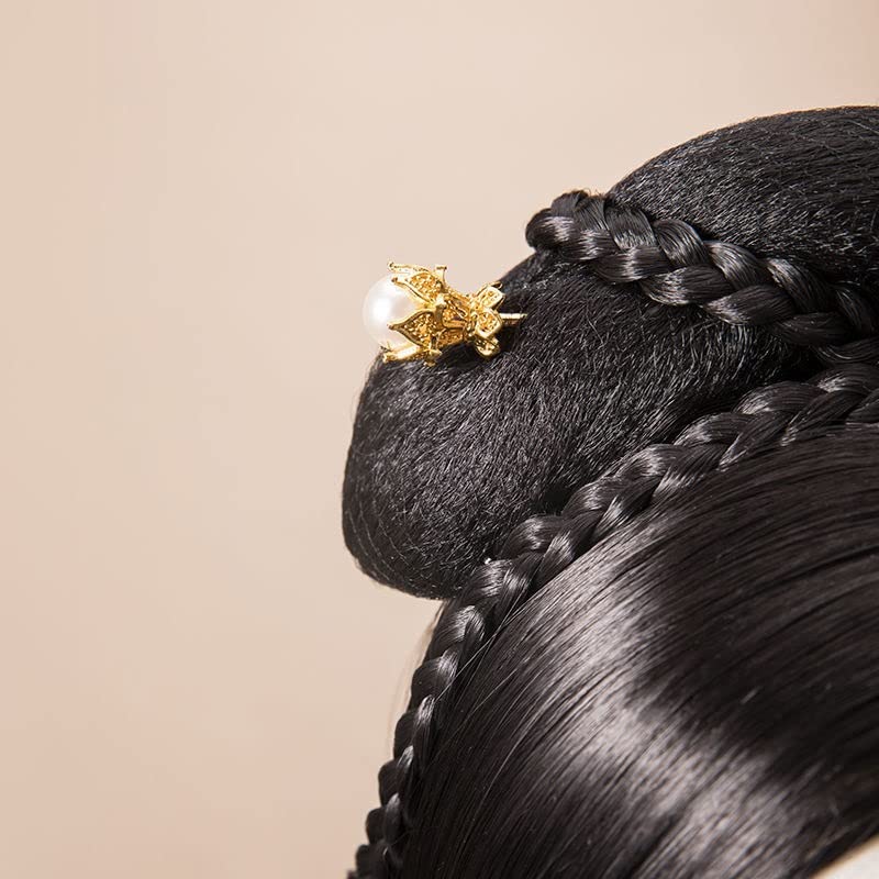 Реколта пръчка за коса в китайски стил, метални пръчки за хранене с кристали, дамски перлена шнола за коса, златар шнола, аксесоари