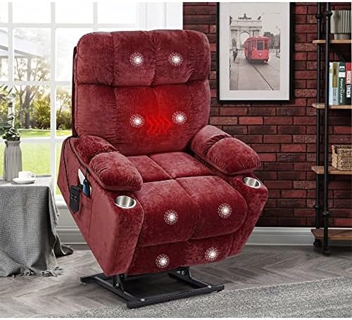 Столът-стол с регулируема облегалка с електрически люк за възрастни хора с Топлинна масаж от Червена тъкан