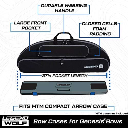 Калъф за съставен лък Legend Wolf Genesis - Чанта за лък NASP Archery за лъкове Genesis - Защитни пътни чанти за принадлежности