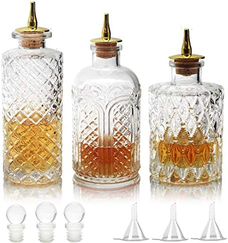 Бутилка за биттера Suprobarware за коктейли - Стъклени бутилки с капачка, отлични за барман, домашен бар