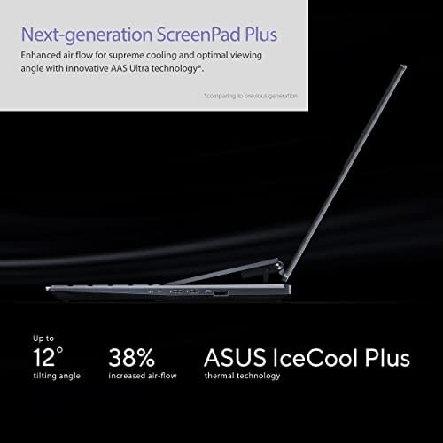 ASUS Zenbook Pro 14 Duo 14,5 Сензорен дисплей 16: 10, честота на опресняване 120 Hz, ScreenPad Plus, процесор Intel i9-13900H, NVIDIA® Geforce