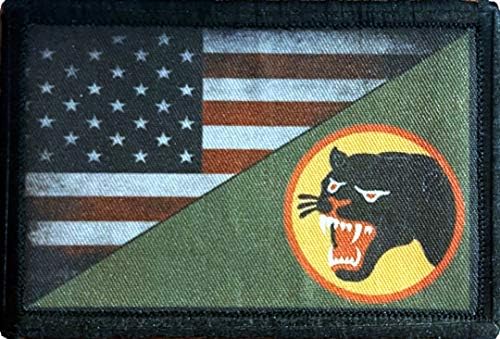 Пълноцветен Флаг 66-та пехотна дивизия на САЩ, нашивка на духа тактически армия. Кука и контур, 2x3 Произведено в САЩ