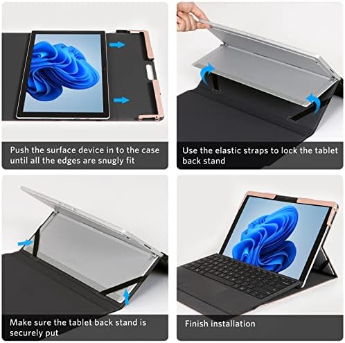 Калъф CoBak за Surface Pro 9 (2022) / Surface Pro 8 / Surface Pro X - Подходящ за клавиатура и поставка, бизнес калъф премиум-клас