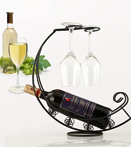 Държач за чаши за вино Hongiuia - Тенис на Метален Държач за бутилки Вино, Вертикална стойка за дисплей за вино, Чаши за вино, маса
