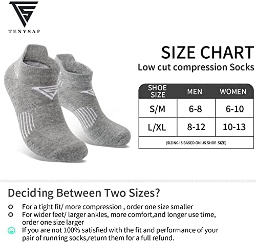Мъжки Спортни чорапи на щиколотке TENYSAF: 4 Опаковка на мъжки и женски памучни чорапи за бягане с възглавница