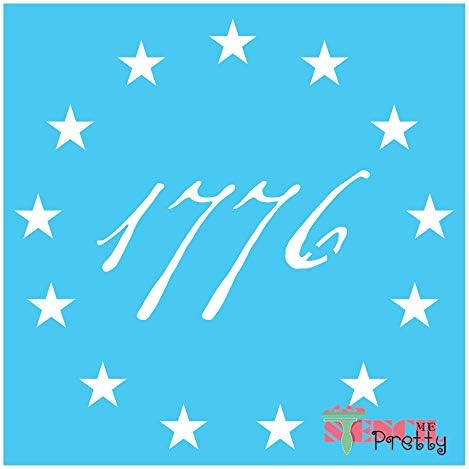 1776 Патриотичен Шаблони Americana-Добрите Винил големи Шаблони за рисуване върху дърво, над платното, на стената и т.н.-Мега (22 х 22) | Материал ярко син цвят