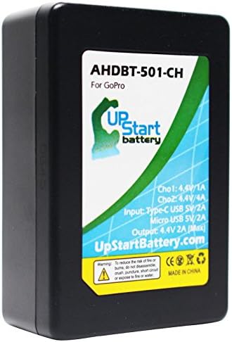 Сменное зарядно устройство GoPro Dual Battery Charger за батерията GoPro HERO5 Black - Съвместим с GoPro HERO5 Black, GoPro AHDBT-501, GoPro AABAT-001
