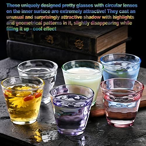 Чаши за пиене, Стъклени Чаши за вода, Цветни Стъклени Чаши обем 10,2 грама, 300 мл, Чаши за коктейли с вода и Сок, Прозрачни Чаши, идеални