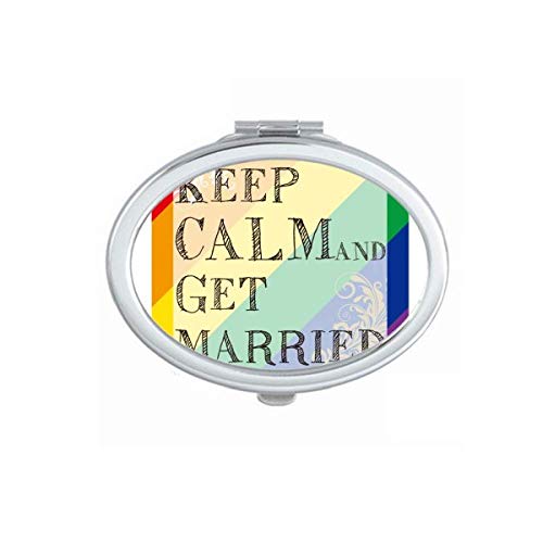 ЛГБТ Дъгата Флаг се Ожени Огледало Портативен Сгъваем Ръчен Грим Двойни Странични Очила