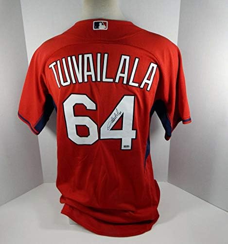 2015 Сейнт Луис Кардиналс Сам Туйвайлала 64 Играта е Пусната Ps Използвана Червена Риза ST BP - Използваните в играта тениски MLB
