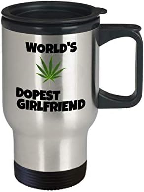 Чаша за пътуване с канабис - Най-наркоманская момиче в света - Забавни подаръци за Свети Валентин от пушенето на трева - аксесоари