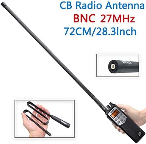Тактическа антена ABBREE 27 Mhz 72 см/28,3 инча за преносими радио CB конектор BNC, съвместим с Cobra Midland Uniden Anytone CB Radio