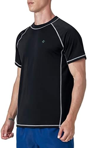 Мъжки Плувни Ризи с Къс Ръкав, Защита От Акне UPF50, Защита От Слънцето, бързо съхнещи Плажни Ризи, Тениски За Риболов