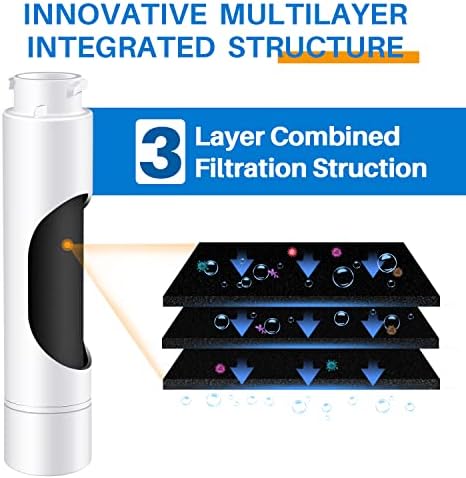 Филтър за вода в хладилника PUREPLUS, Съвместим с Frigidaire EPTWFU01, EWF02, Pure Source Ultra II, 3 опаковки