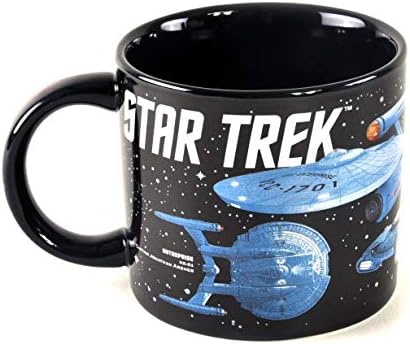 Кафеена чаша Star Trek - Звездолеты Star Trek - Различни звездни кораби, а също и техните капитани - предлага се в забавна кутия за