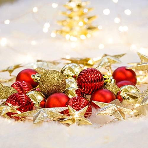 Валери Мадлин Луксозен Комплект украси за Коледни топки от Червено Злато (2 броя) | 50-каратные 60-мм декорация за Коледни