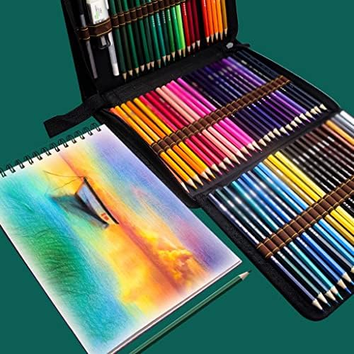 LIRUXUN 77 бр. Комплект цветни Моливи Професионален Комплект За Рисуване на Скици Дървен Молив Чанти за Моливи Стоки За бродерия