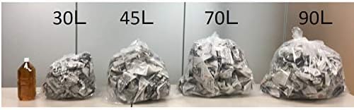 Ordi PT-AHD45-10 Торби за боклук с дръжка, релеф, лесно се отварят, прозрачен, с обем 10,2 литра (45 л), с дебелина 0,01 инча (0,025 мм), дебели и здрави, плюс дръжка, Пластмасови опаков