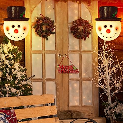 MorTime Комплект от 2 Коледни Абажуров под формата на Снежен човек за Коридор, монтиран на стената Лампа, Украсата Отвън, Коледна Лампа, Празничен Декор
